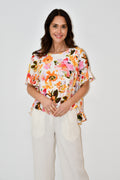 Floral Print Ruffle Hem Top