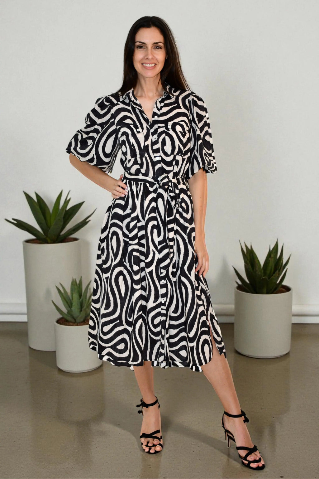 Abstract Swirl Shirt Dress Jess The Molly