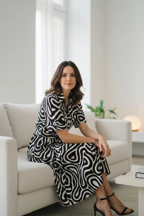 Abstract Swirl Shirt Dress Jess The Molly