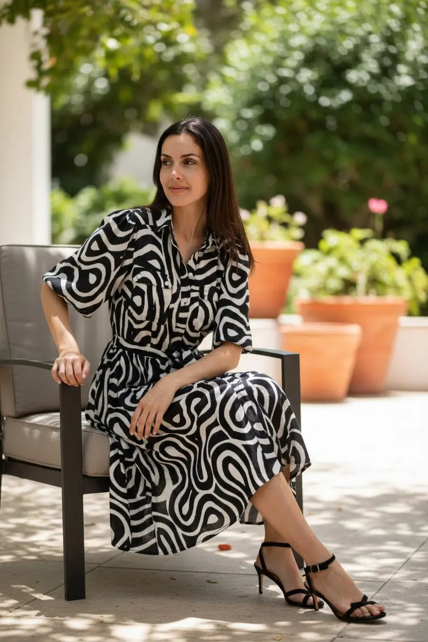 Abstract Swirl Shirt Dress Jess The Molly