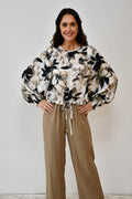 Floral Print Drawstring Blouse Jess The Molly