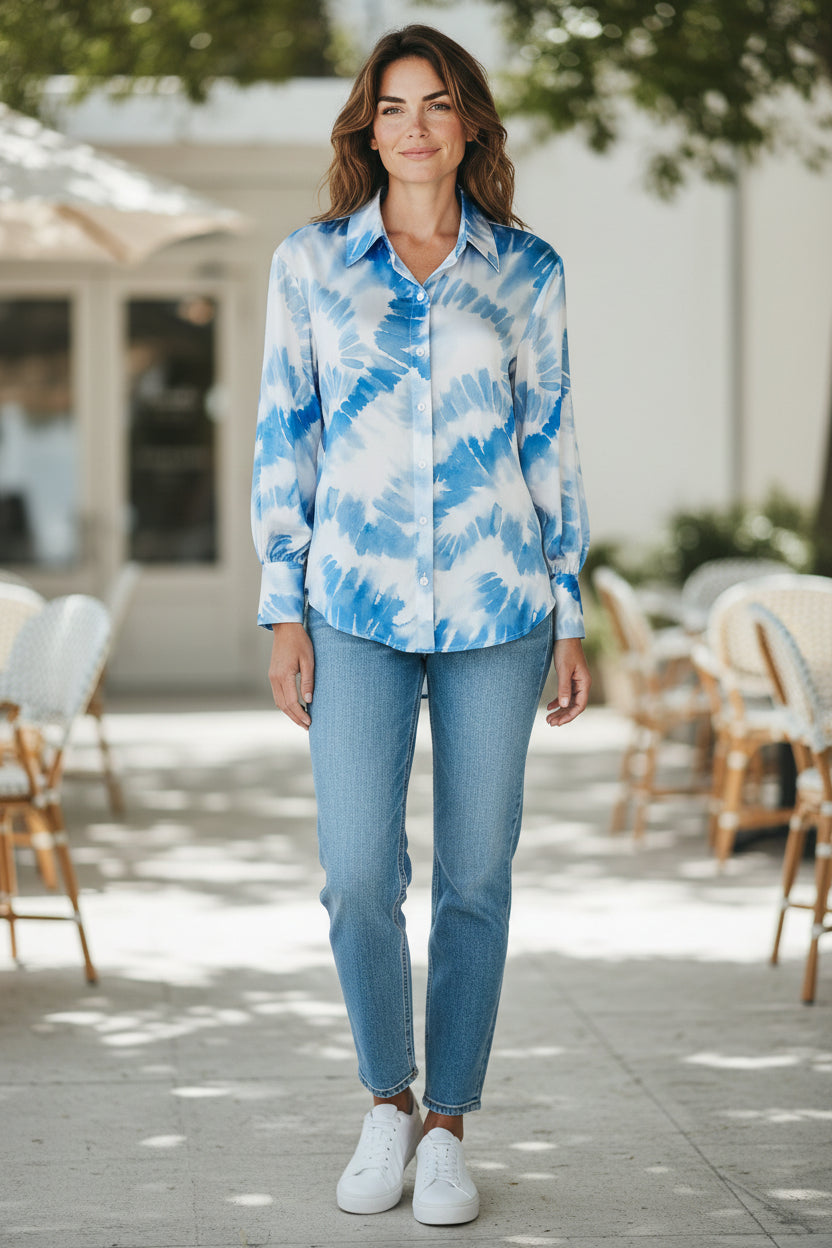 Watercolour Leaf Print Shirt