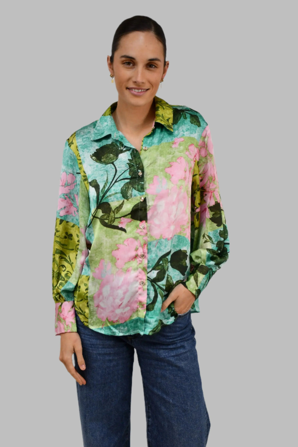 Botanical Bloom Print Shirt Jess The Molly