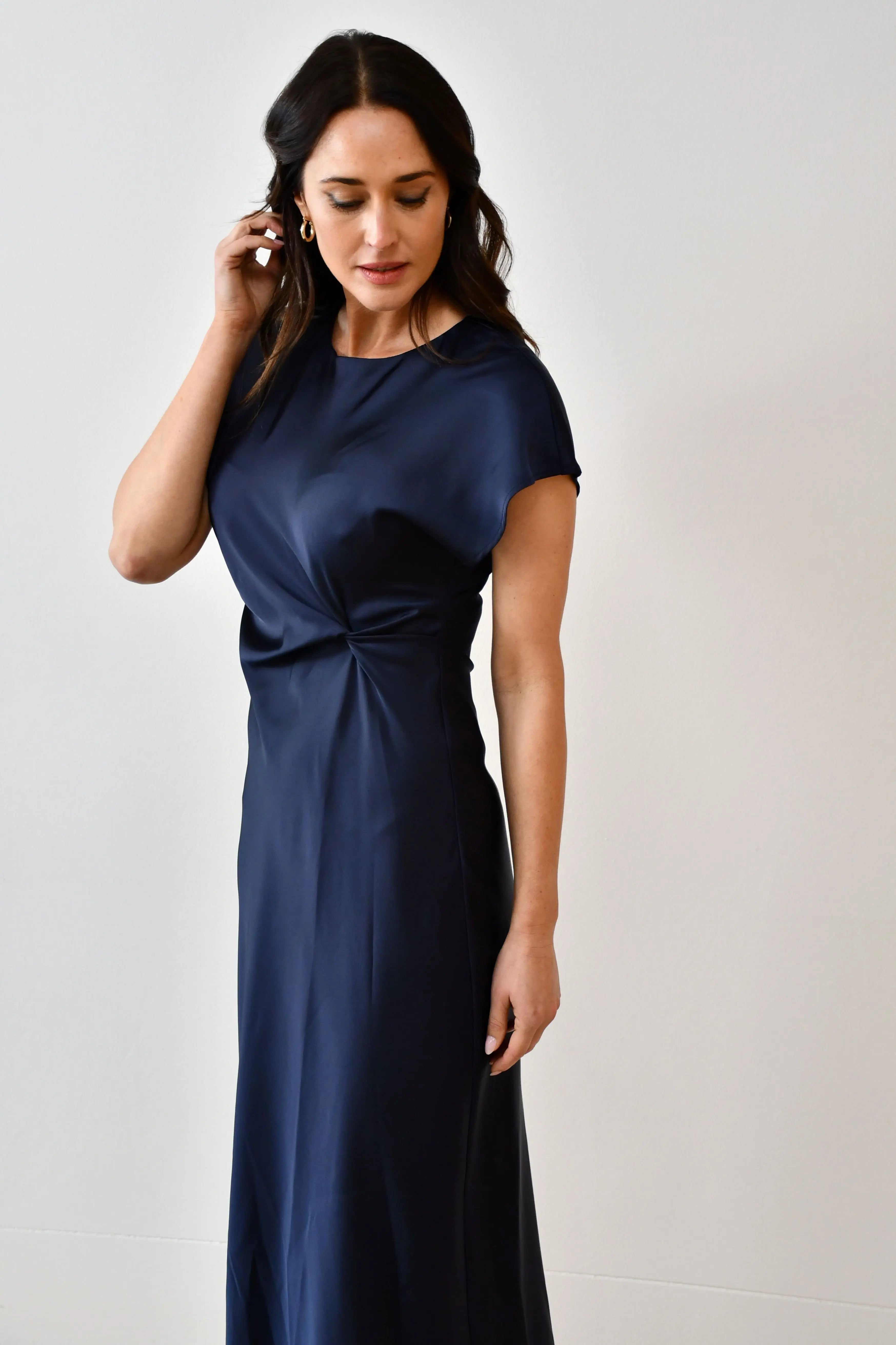 Satin Twist-Front Maxi Dress Jess The Molly