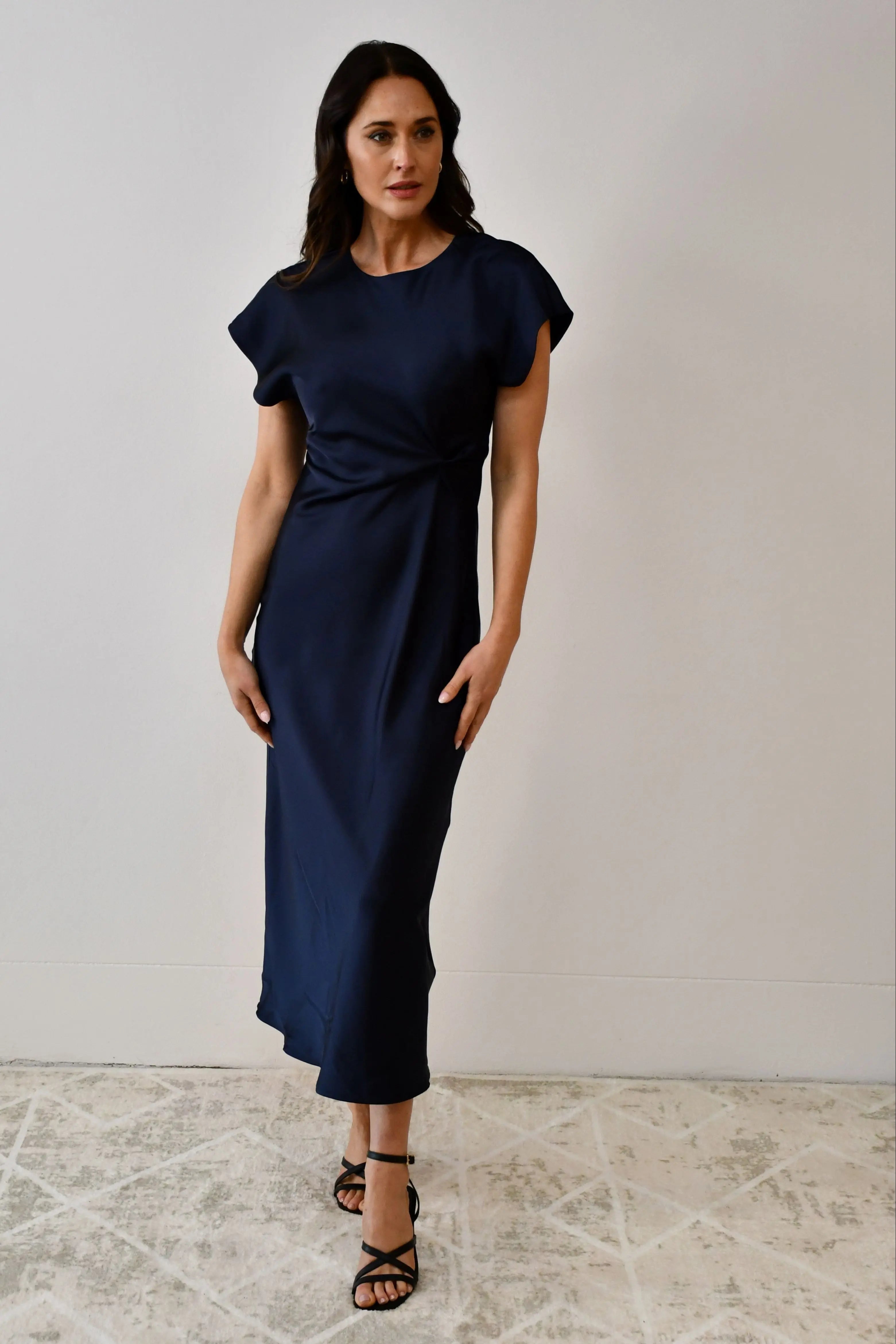 Satin Twist-Front Maxi Dress Jess The Molly