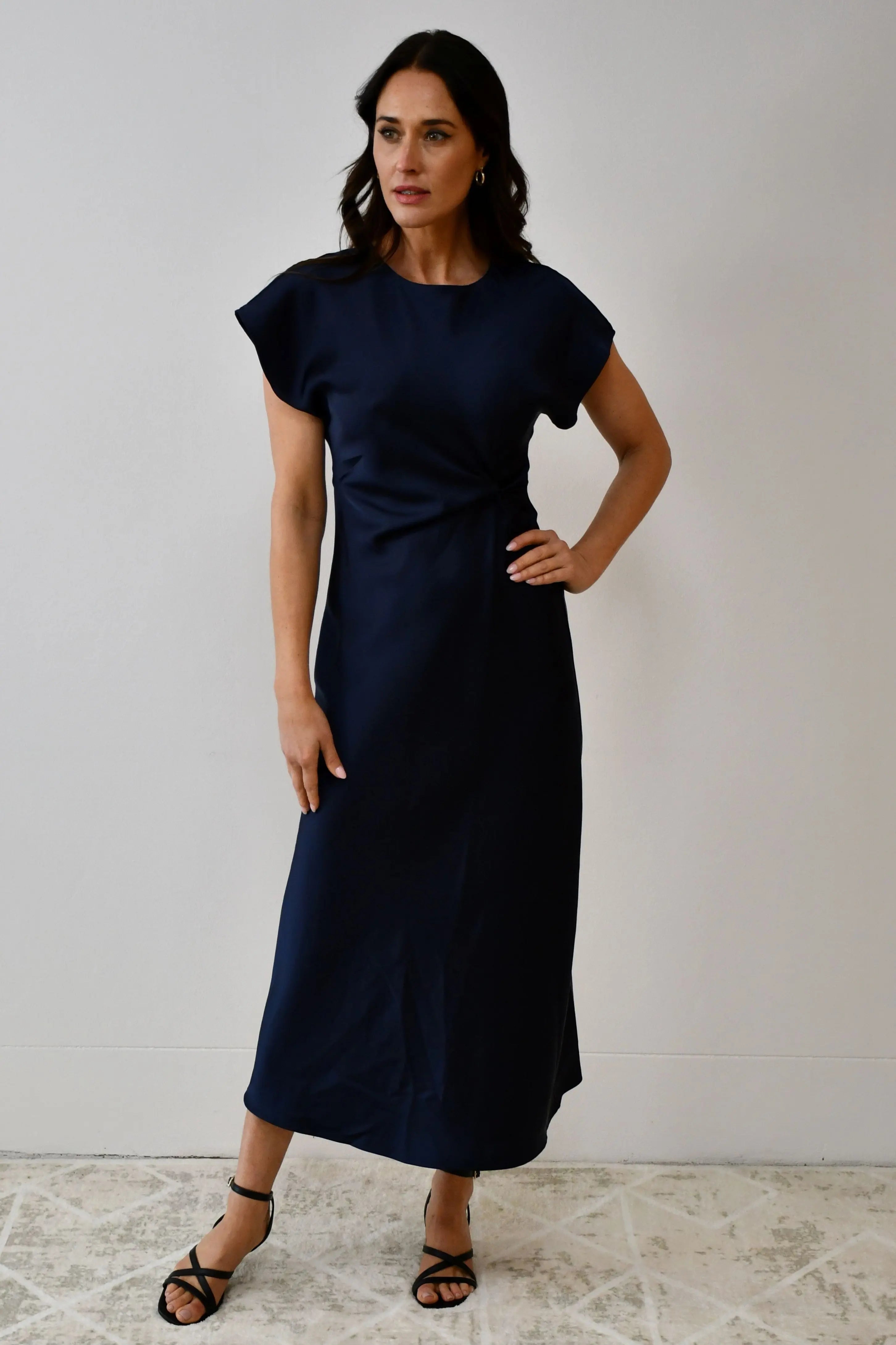 Satin Twist-Front Maxi Dress Jess The Molly