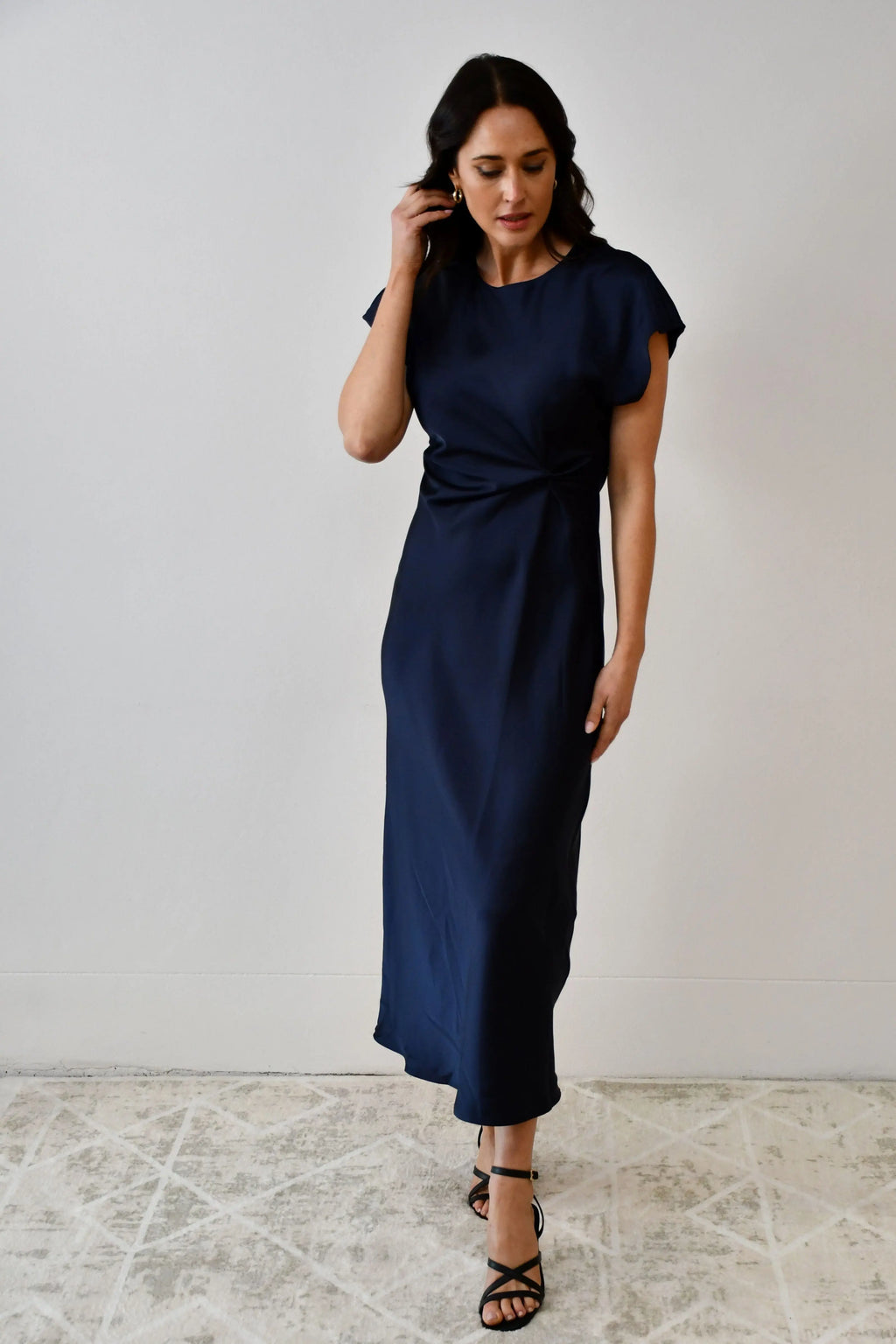 Satin Twist-Front Maxi Dress Jess The Molly