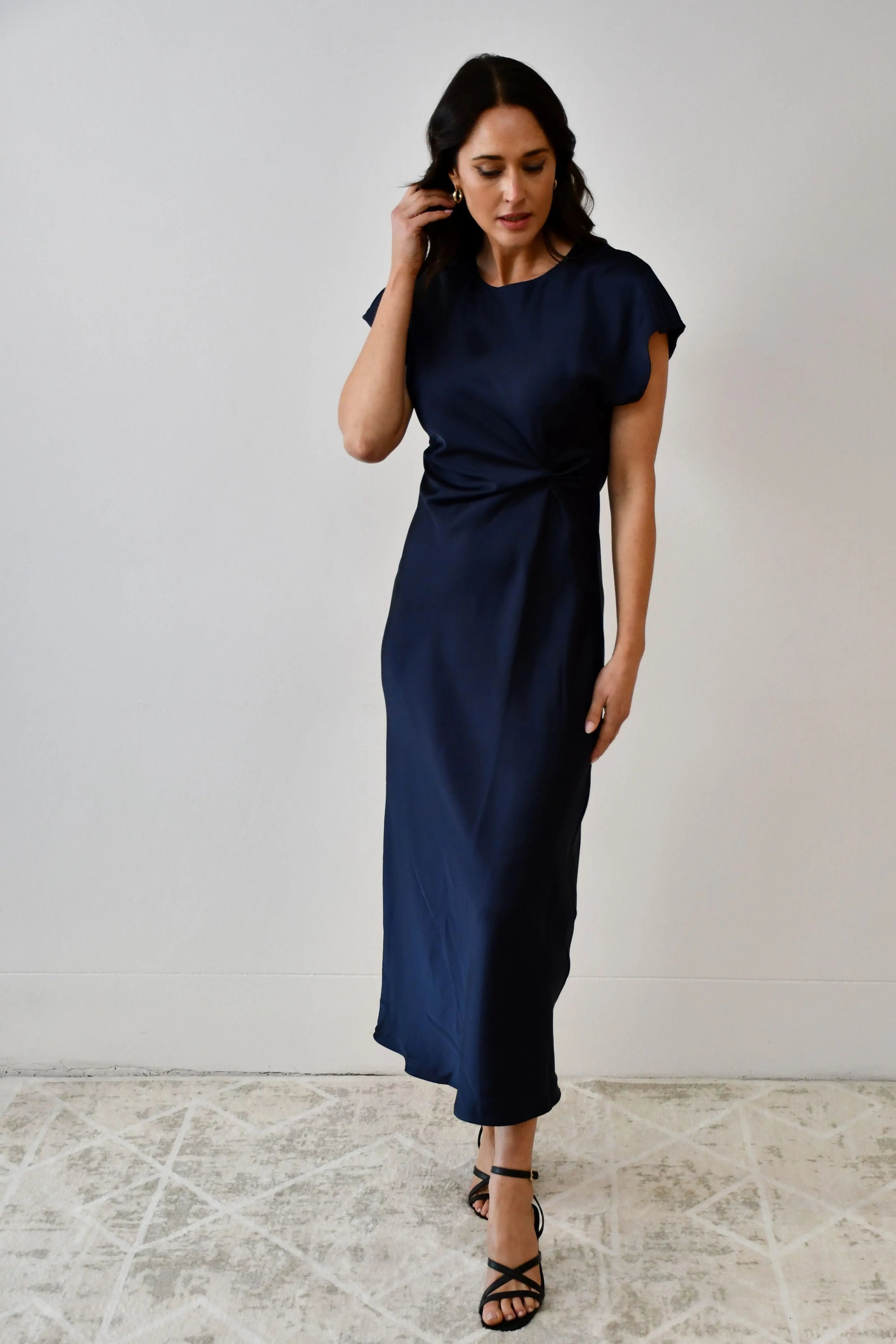 Satin Twist-Front Maxi Dress Jess The Molly