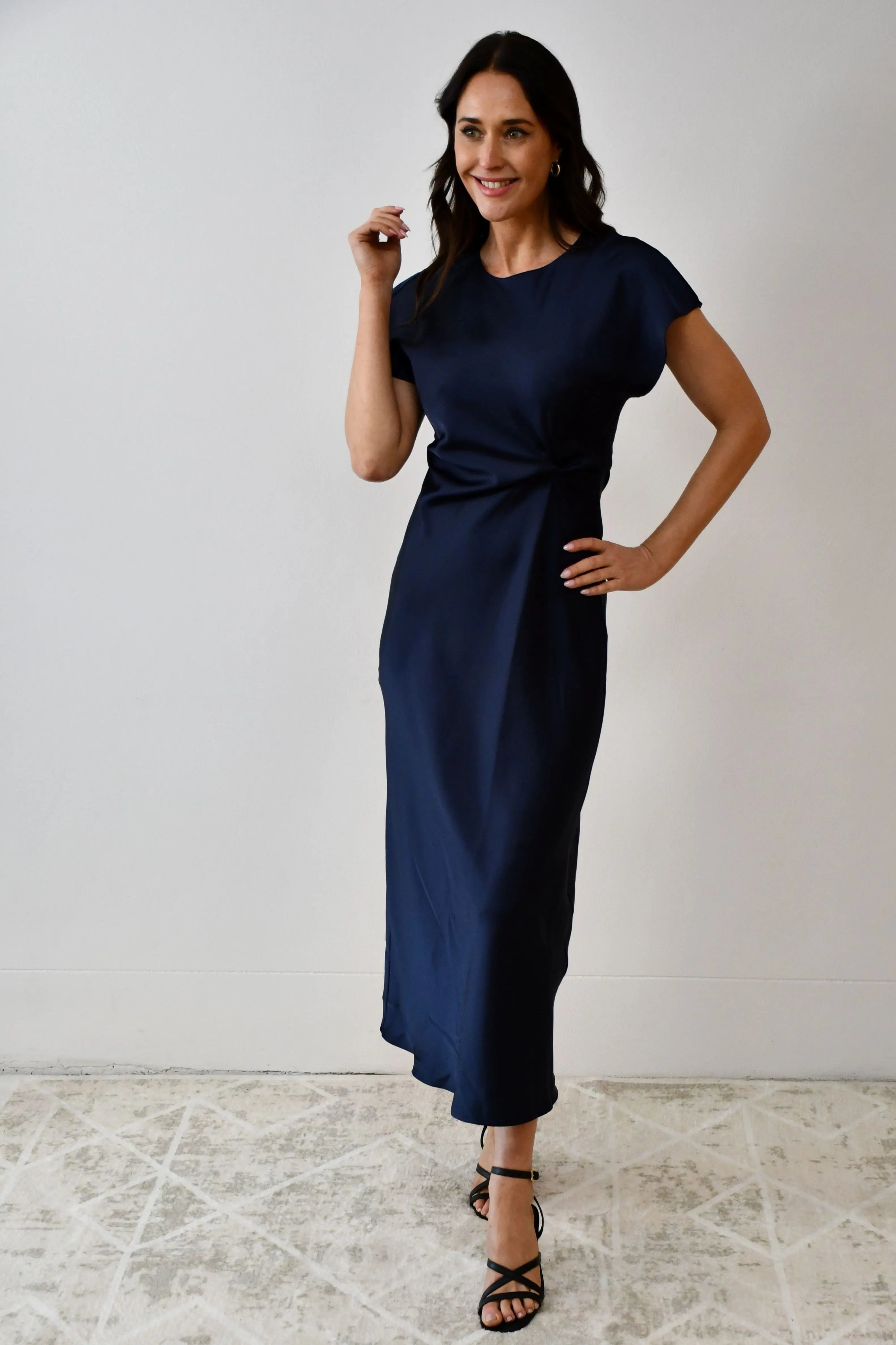 Satin Twist-Front Maxi Dress Jess The Molly