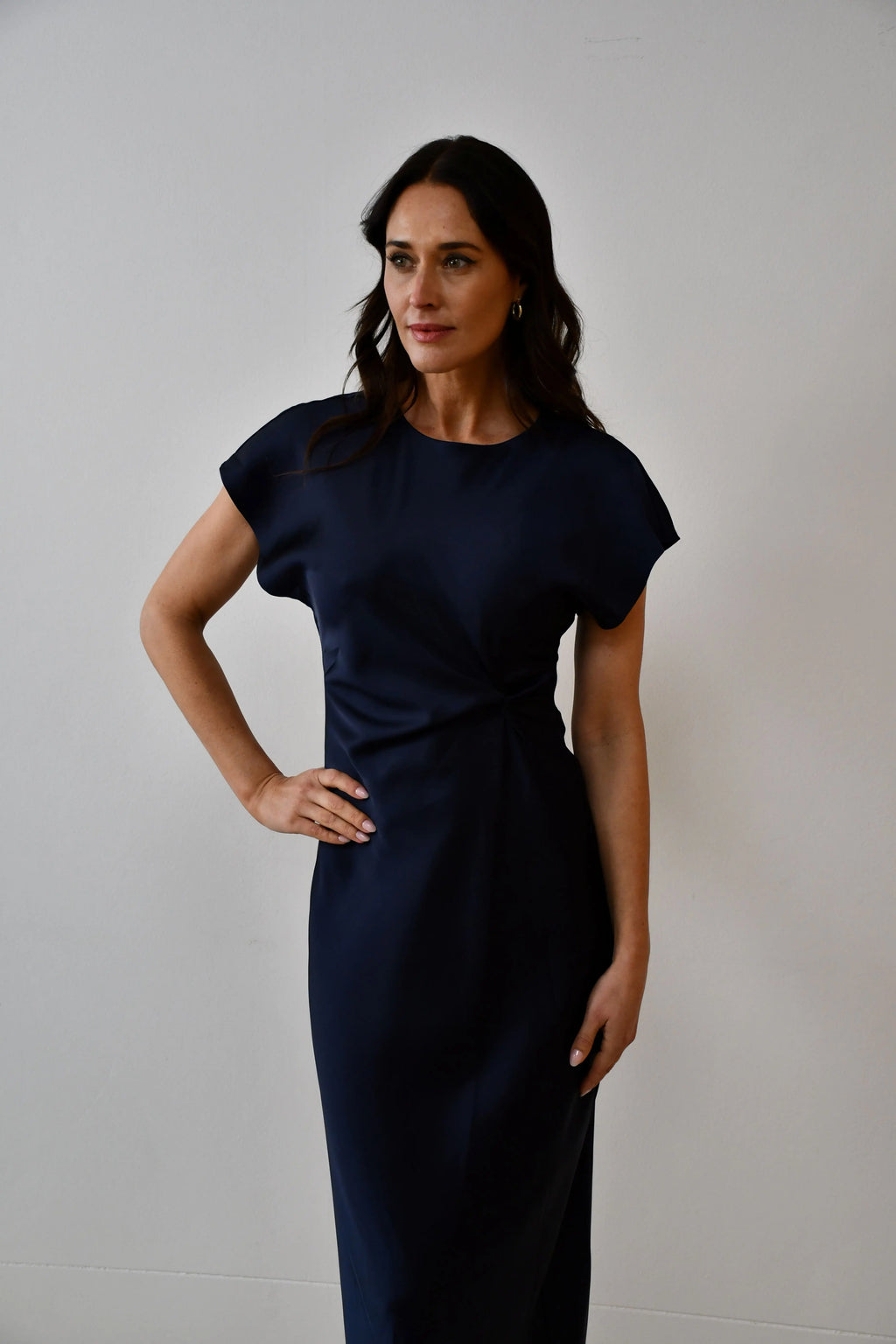 Satin Twist-Front Maxi Dress Jess The Molly