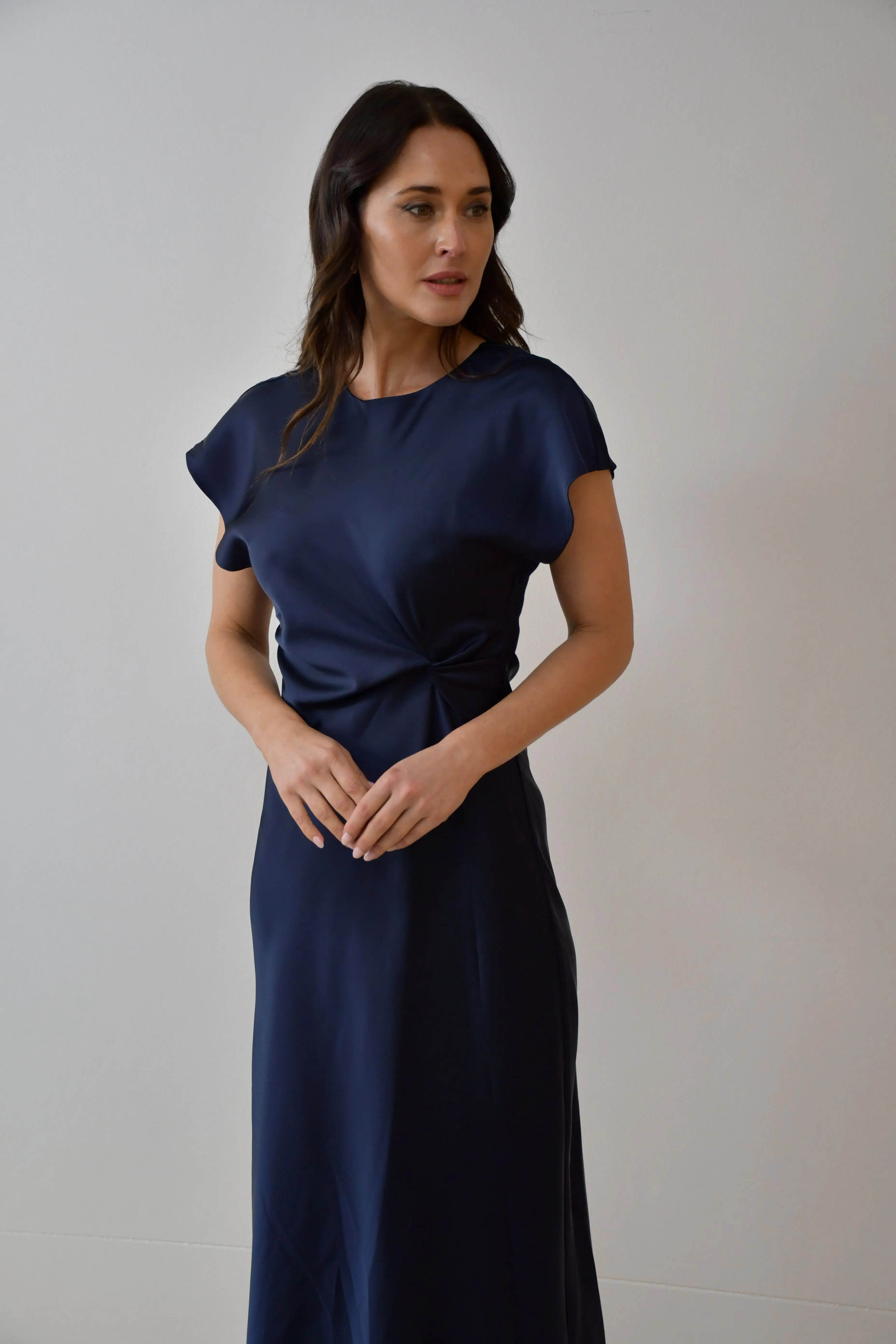 Satin Twist-Front Maxi Dress Jess The Molly