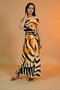 Chiffon One / Off  Shoulder Ruched Dress Jess The Molly