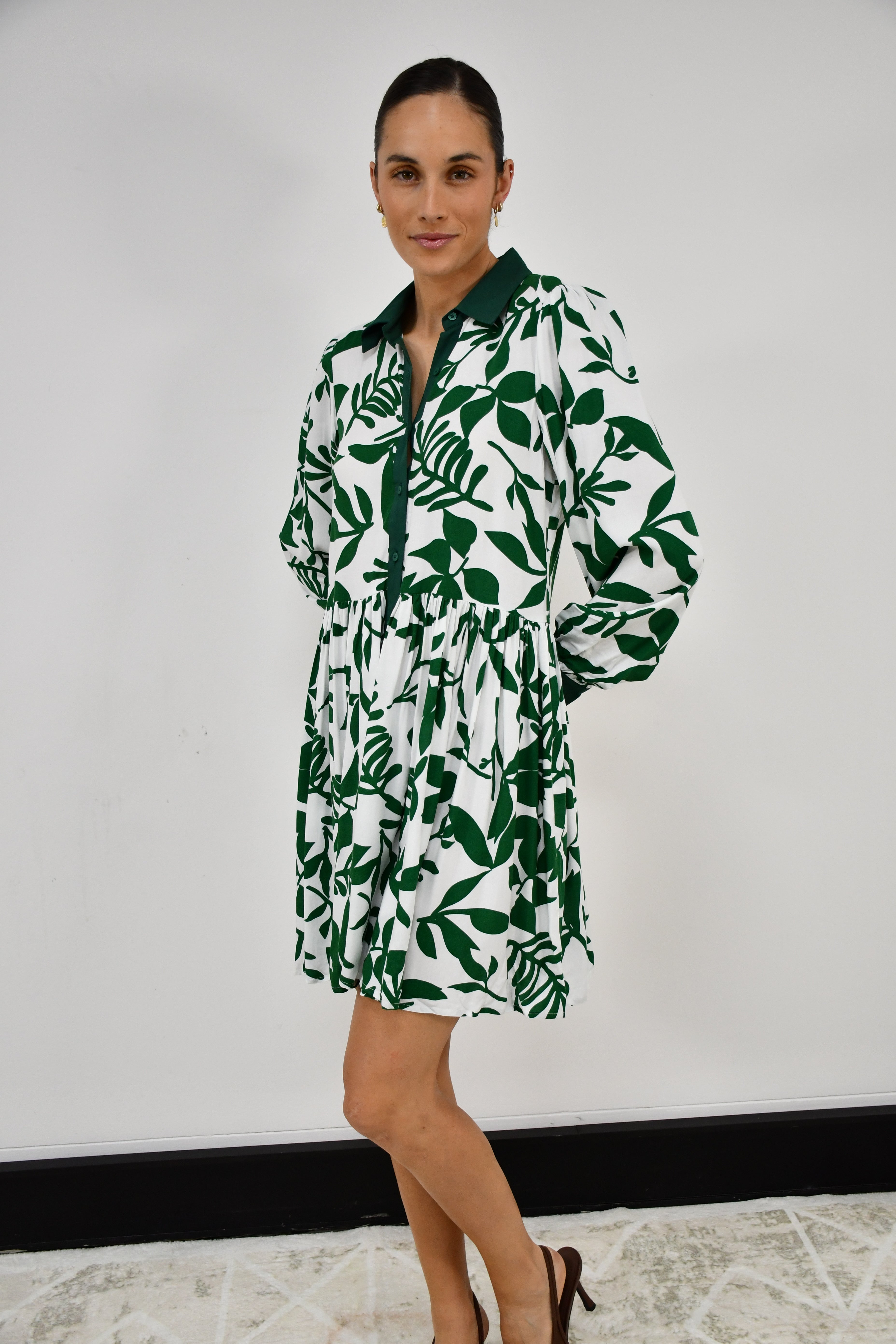 Green Leaf Mini Dress