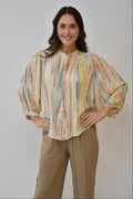 Multicolour Stripe Button Blouse Jess The Molly