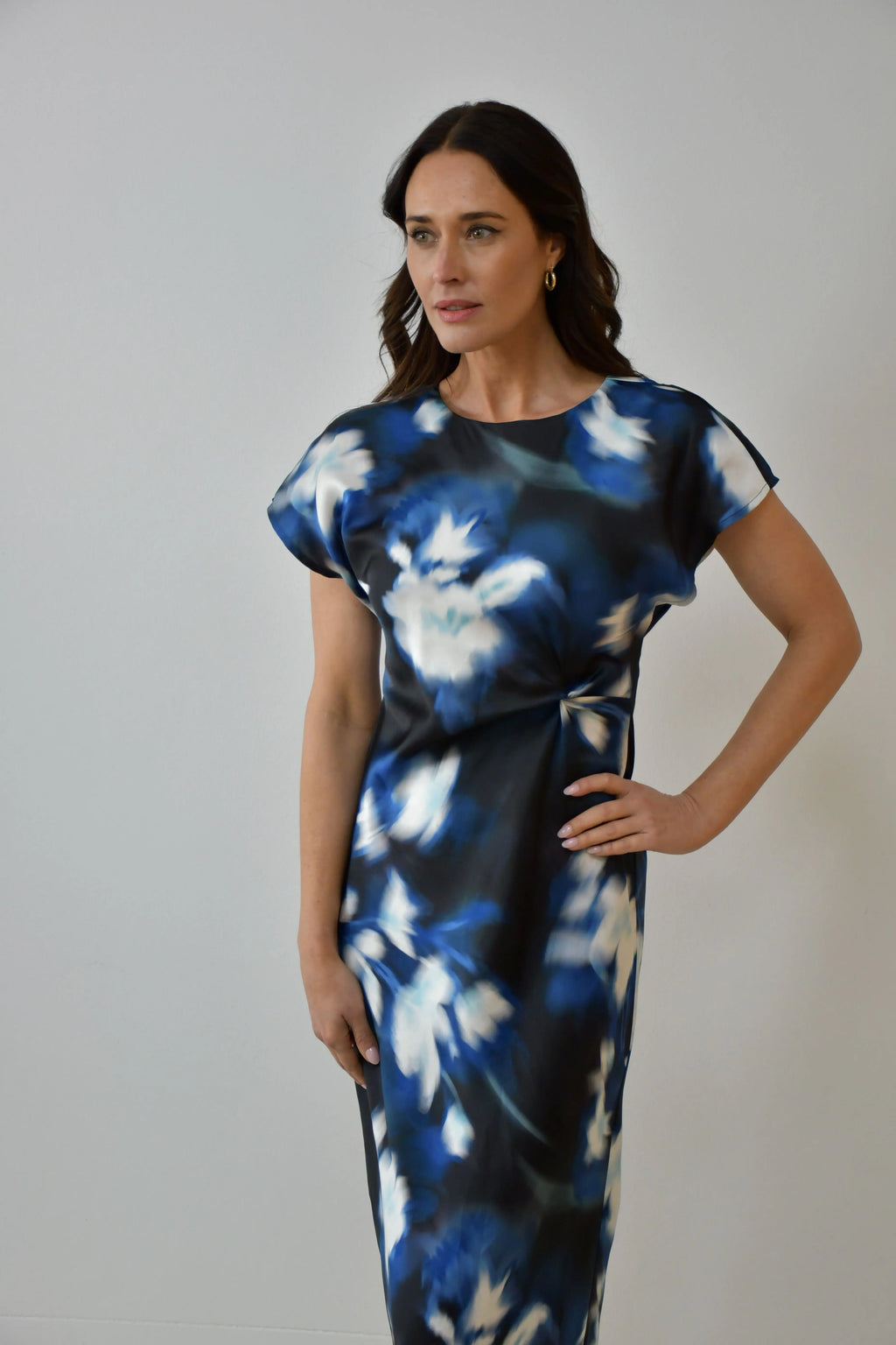Satin Twist-Front Maxi Dress Jess The Molly