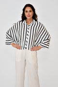 Oversized Striped Button-Down Shirt