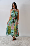 Tropical Halter Neck Midi Dress Jess The Molly